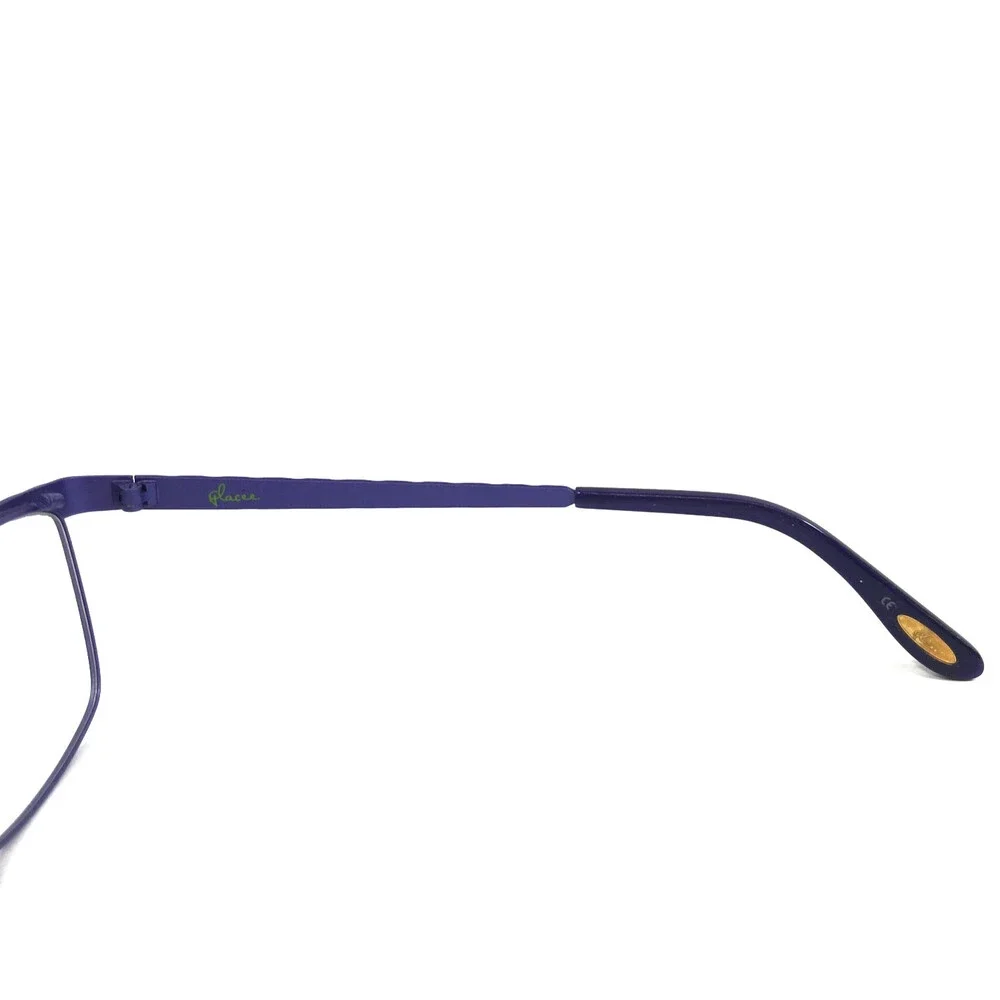 Glacee Eyeglasses Frames MOD 6761 C3 Matte Purple Ribbed Cat Eye 52-17-135